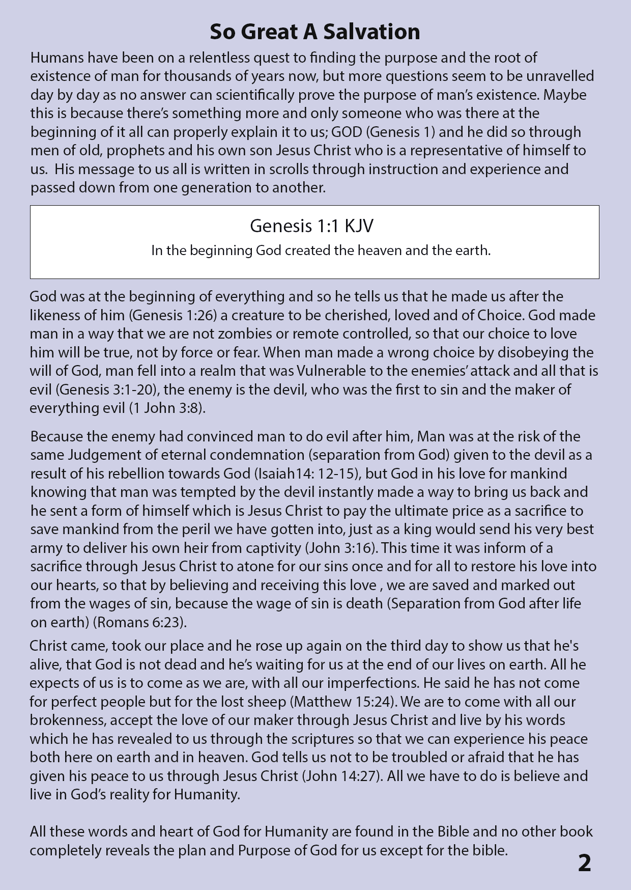 So Great A Salvation